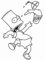 Coloring Pages Simpsons Cool Bart Simpson sketch template