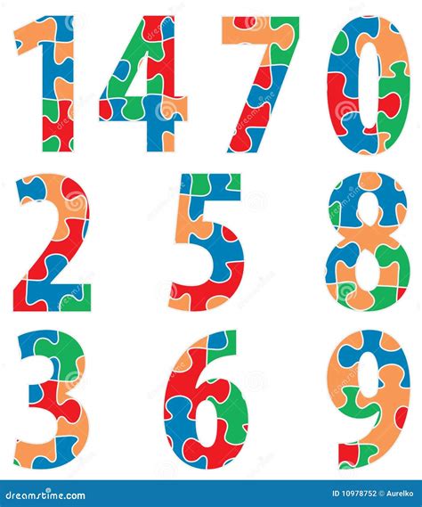numbers puzzle stock photography image
