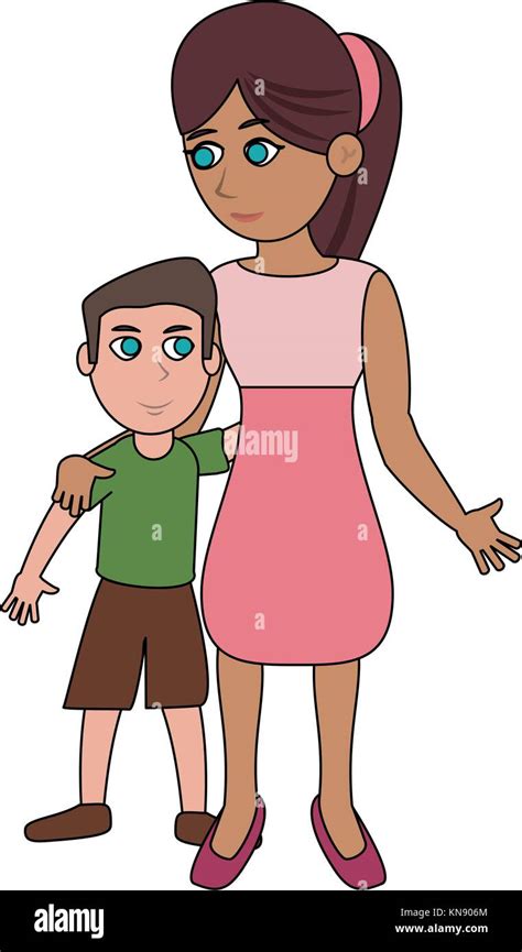 mother and son cartoon illustration about cartoon illustration of