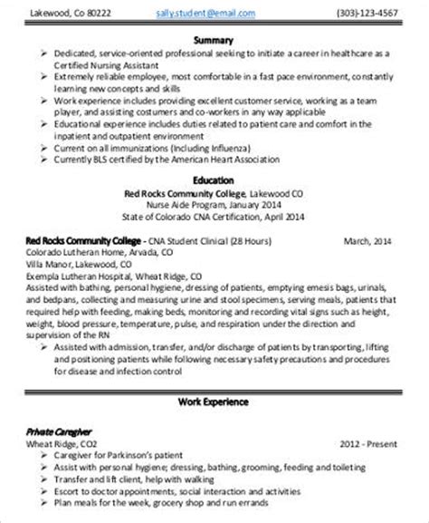 sample nursing assistant resume templates  ms word
