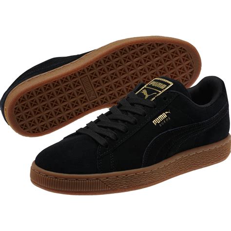 puma suede classic gold womens sneakers  black lyst