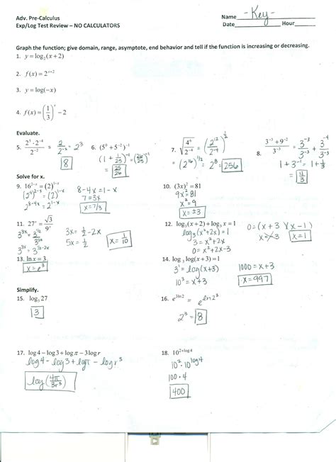 logarithmic equations worksheet  answers education template