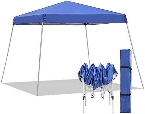 outdoor  ft pop  canopy tent portable folding shelter gazebos blue waterproof canopies