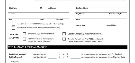 Generic 401k Enrollment Form ≡ Fill Out Printable Pdf Forms Online