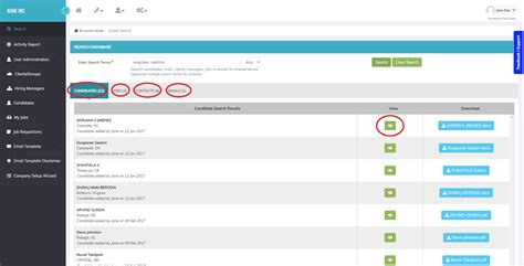 applicant tracking system  search feature