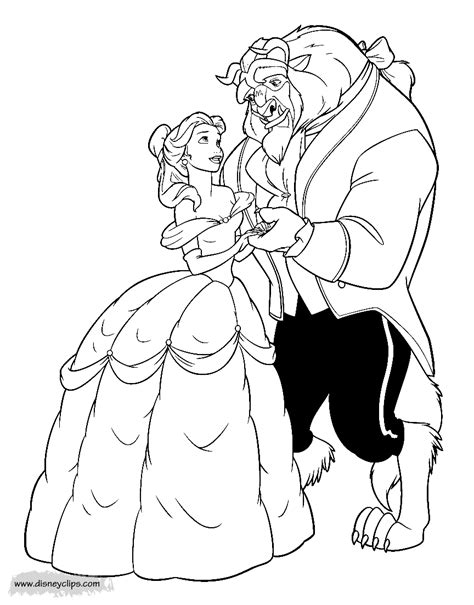 beauty   beast coloring pages  disneyclipscom