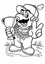 Mario Coloring Pages Super Kids Wins sketch template