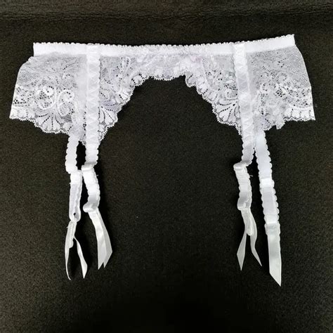 Women Garters White Lace Floral Garter Belt Sexy Suspender Belt For