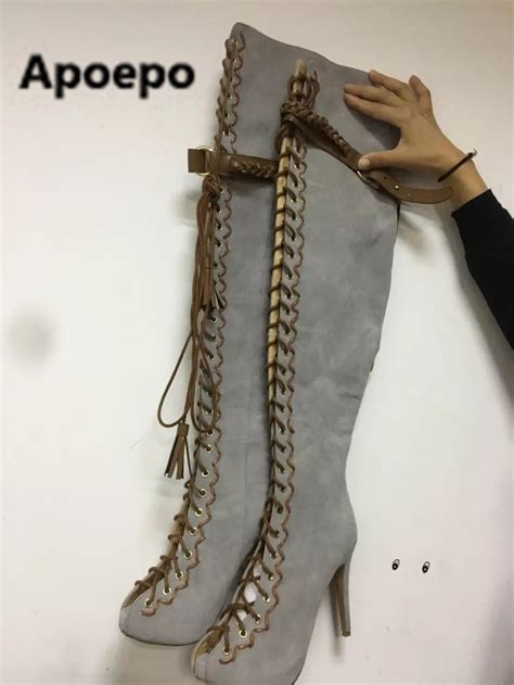 Selling Brand 2017 Women Long Boots Sexy Cut Outs Over The Knee Boots