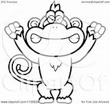Monkey Mad Cartoon Clipart Vector Coloring Outlined Thoman Cory Protected Collc0121 Royalty License Law Copyright Without Used May sketch template