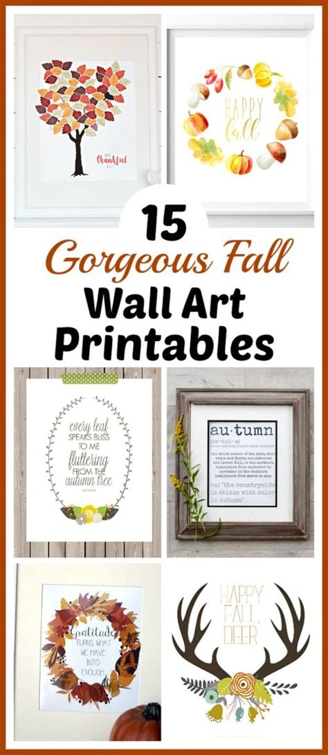 gorgeous fall wall art printables  autumn art prints