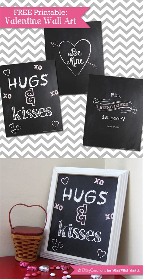 valentine wall art printables  simple