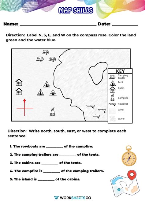 geography skills worksheets worksheets  kindergarten