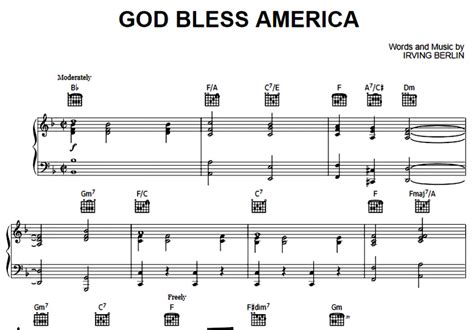 irving berlin god bless america  sheet    piano