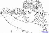 Michonne Coloringhome Danai Gurira Erwachsene Twd Dragoart sketch template