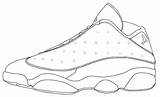 Jordan Coloring Shoes Pages Shoe Drawing Nike Jordans Air 13 Michael Basketball Template Gucci Color Retro Clipart Sheets Low Drawings sketch template
