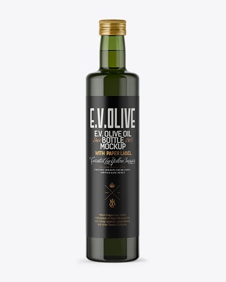 750ml green glass olive oil bottle mockup in bottle mockups on yellow images object mockups