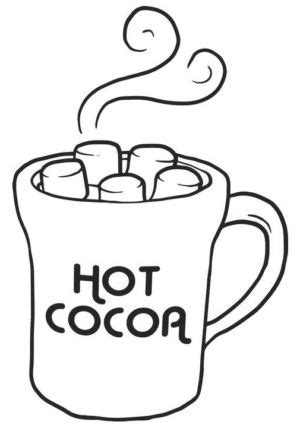hot cocoa coloring sheet