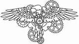 Raven Steampunk Clockwork Magic Embroidery Choose Board sketch template