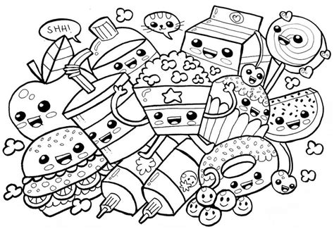 adorable cute food coloring pages