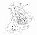 Elf Drawing Warlock Coloring Warcraft Pages Wow Drawings Elves Sketch Oc Face Getdrawings Sketchite Color sketch template