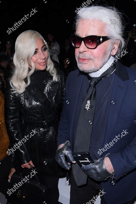 lady gaga karl lagerfeld front row editorial stock photo stock image