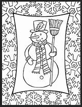 Winter Coloring Pages Snowman Printable Kids sketch template
