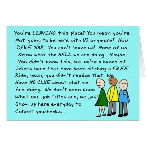 hilarious group co worker leaving card zazzle ca