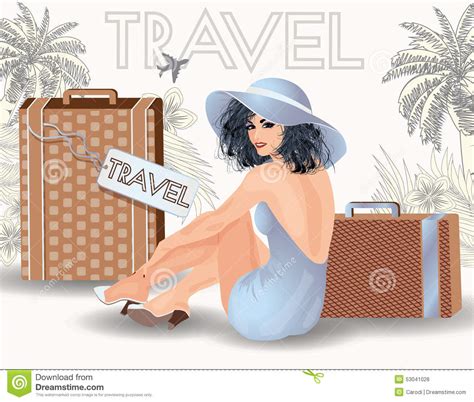 summer travel sex pin up girl stock vector illustration of journey