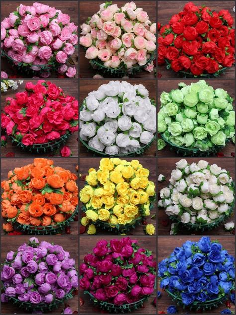 hot sell 50 500x roses artificial silk flower heads wholesale lots