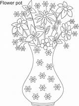 Drawing Coloring Pot Flower Vase Flowers Easy Kids Pages Printable Getdrawings Library Clipart Popular sketch template