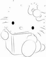 Kitty Hello Connect Dots Dot Printable Reading Book Cute Kids sketch template
