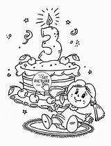 Birthday Coloring Pages 3rd Kids Happy Colouring Sheets Printable Card Book Wuppsy Cake Printables Holiday Age Drawings Choose Board Templates sketch template