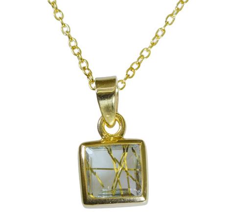 Splendid Rutile Quartz Cz Gold Plated Multi Pendant Fashion Generally Us