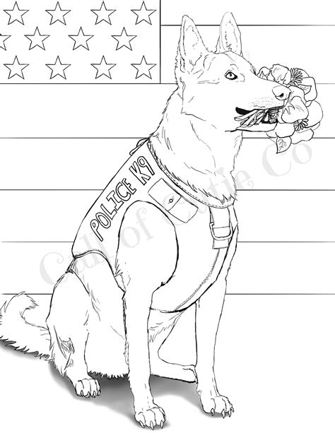 police dog coloring pageanimal color sheetsdog coloring etsy uk
