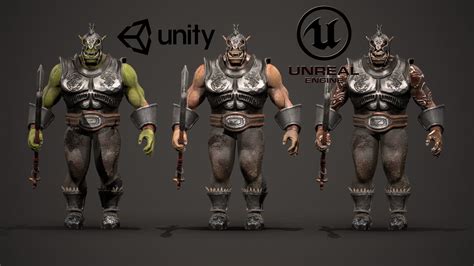 3d asset orc with axe cgtrader