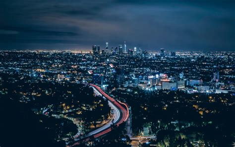 download wallpapers los angeles 4k usa nightscapes roads buildings