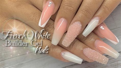 builder gel nails tutorial french white builder gel  gel bottle  youtube