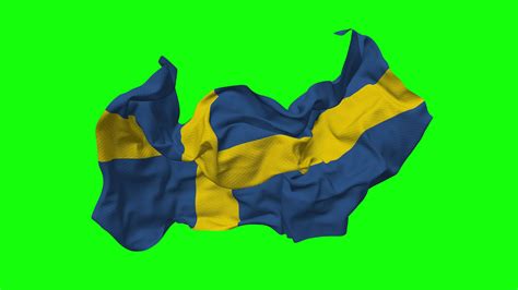 Sweden Flag Seamless Looping Flying In Wind Looped Bump Texture Cloth