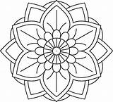 Coloring Mandala Pages Easy Flower Printables sketch template