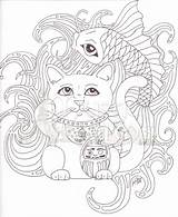 Lucky Cat Drawing Paintingvalley sketch template