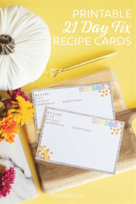 printable  day fix recipe cards  fall recipe cards  day fix