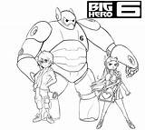 Coloring Hero Big Pages Kids Baymax Easy Printable Color Cartoon Disney Hiro Movie Gogo Tomago Drawing Print Pixels Fun Getcolorings sketch template