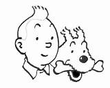Tintin Colorear Milou sketch template