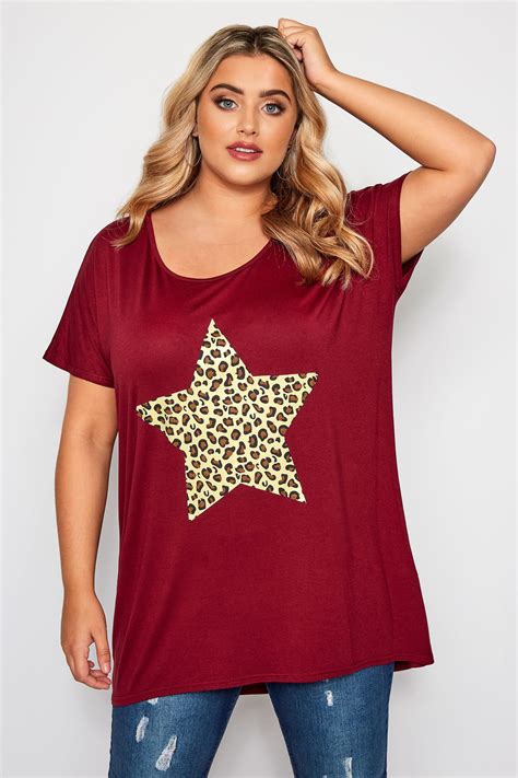 red leopard star print t shirt yours clothing