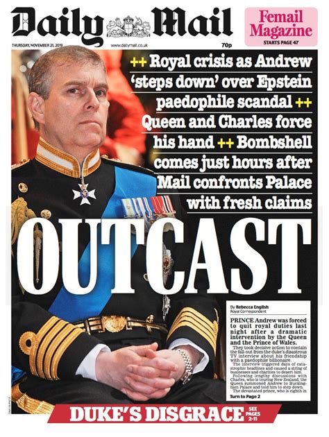 Outcast How The Newspapers Covered Prince Andrew S