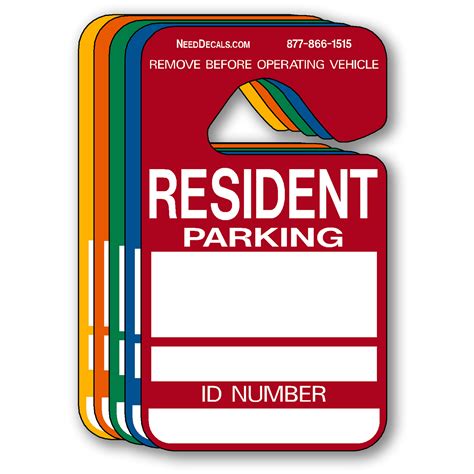 resident parking permit hang tags mirror parking permits
