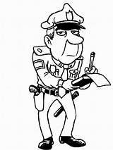 Police Officer Ticket Coloring Speeding Pages Clipart Cartoon Kids Drawing Give Clip Man Officers Printable Colouring Giving Template Hat Netart sketch template