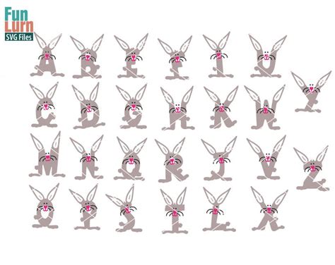 bunny alphabet svg funlurn