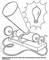 Edison Inventions Coloring Inventors Raisingourkids Classroom sketch template
